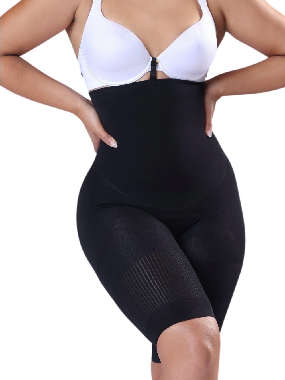 Yahaira High-Waist Black Shaping Thigh Slimmer - Women Intimates